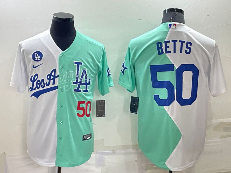 Men Los Angeles Dodgers 50 Betts green white Nike 2022 MLB Jersey